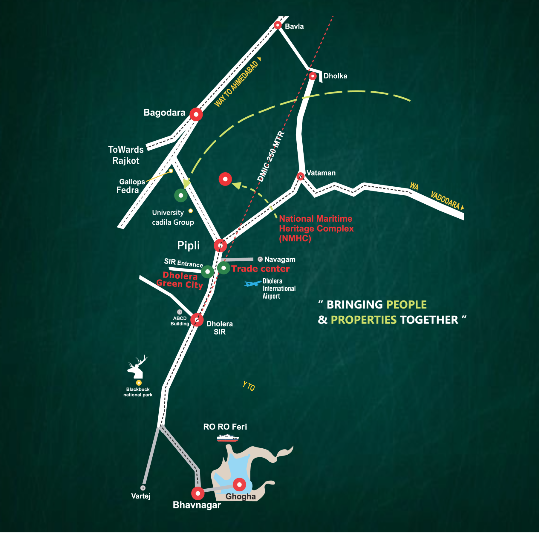 SmartCityPlots project location map in Dholera, Gujarat